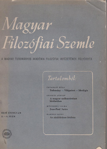 Magyar Filoz�fiai Szemle - 2 �vfolyam 1-2., 3-4. sz�m