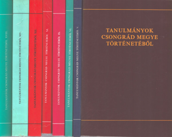 8 db a Tanulmányok Csongrád megye történetéből sorozatból: I., V., VI., IX., XI., XII., XIV., XVIII. kötet