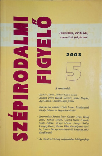 Sz�pirodalmi Figyel� 2003/5.