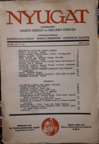 Nyugat XXVIII. �vf. 7. sz�m (1935. julius)