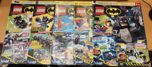The Lego Group - 5 db Lego Batman magazin, szrvnyszmok (Lapszmok a termklapon jelezve)