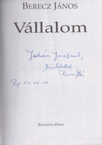 Berecz J�nos - V�llalom (Dedik�lt)