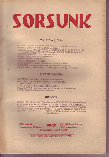 Sorsunk VII. vf. 11. szm (1947. november)