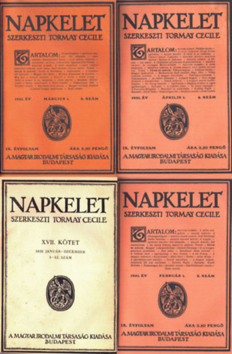 Tormay Cecile  (szerk.) - Napkelet 1931. janur-december 1-12 szm egybektve