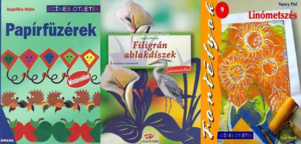 Nancy Piel, Angelica Hahn Filigrn ablakdszek szalvtatechnikval - 3 db kreatv hobbi knyv: Filigrn ablakdszek + Linmetszs + Paprfzrek