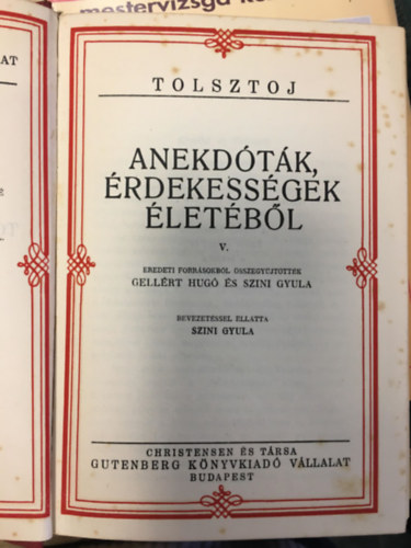 Tolsztoj - Anekdtk, rdekessgek letbl V.