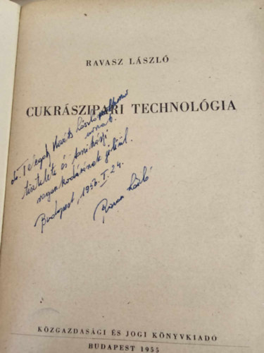 Ravasz Lszl - Cukrszipari technolgia