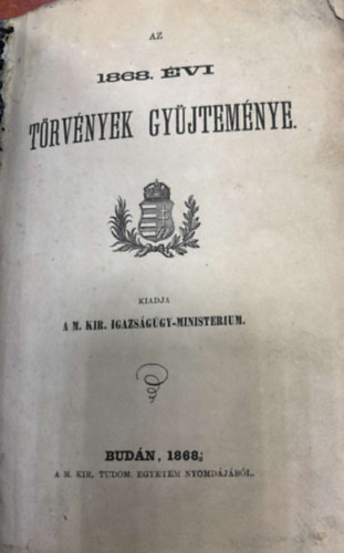 Az 1868. vi trvnyek gyjtemnye