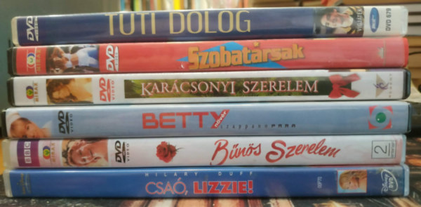Dina Meyer, John Cusack, Hilary Duff Morgan Freeman - 6 db DVD: Betty nővér: Szappanopara; Bűnös szerelem; Csaó, Lizzie!; Karácsonyi szerelem; Szobatársak; Tuti dolog