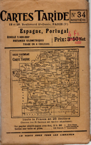 Cartes Taride - Espagne, Portugal ( francia  trkp ) 1: 400.000