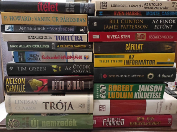 Bill Clinton Lrincz L. Lszl - Robert Ludlum, Brdos Andrs, Stephen King, Griffin W. E. B. James Patterson - KNYVMENT AJNLAT 17 db. szrakoztat irodalom. Imprimatur egy inas naplja+Az utols Hvrzemi nyr + Monte cassino + Az informtor+A burok+Janson kldetse + Ima egy brgyilkosrt + tlet + Vanek r Prizsban + Varzsts + To