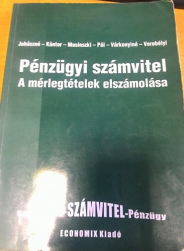 Juhszn-Kntor-Musinszki-P - Pnzgyi szmvitel - a mrlegttelek elszmolsa