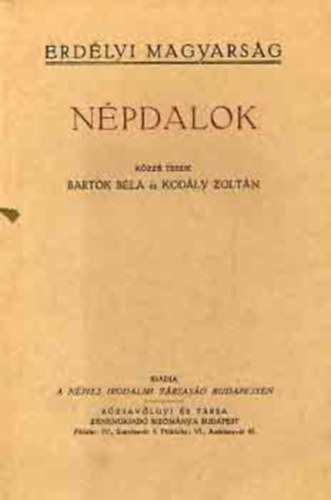 BArtók Béla-Kodály Zoltán - Népdalok