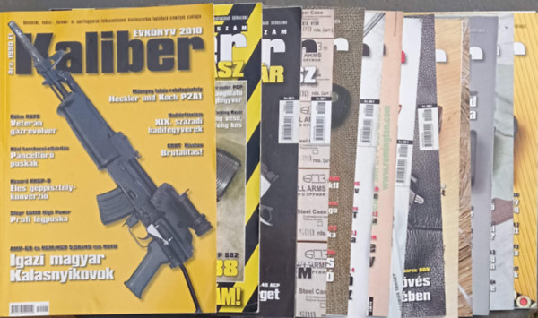 Kalmár Zoltán (szerk.) - 15 db Kaliber (Önvédelmi, vadász-, katonai és sportfegyverek szaklapja): 2010. 13. évf. 1,2,3,4,5,7,8,9,10,11,12. szám + Tavasz különszám + Nyár különszám + Ősz különszám + Kaliber évkönyv 2010