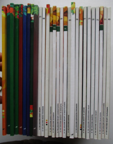 28 db szakácskönyv a 100 legjobb sorozatból (Tejfélékből, Vendégváró falat, Halétel, CSülkös recept, Palacsinta, Babos finomság, Mézes finomság, stb..)