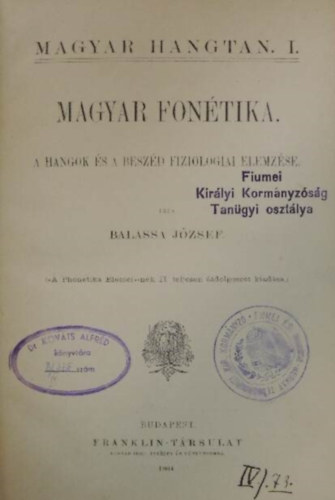 Balassa Jzsef - Magyar fontika.