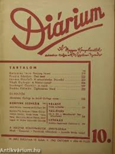 Máté Károly-Kenyeres Imre - Diárium-1940.október