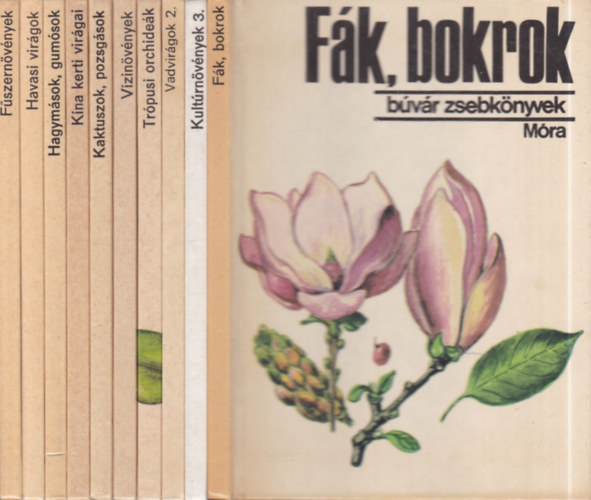 10 db. B�v�r zsebk�nyvek (F�k, bokrok + Kult�rn�v�nyek 3. + Vadvir�gok 2. + Tr�pusi orchide�k + V�zin�v�nyek + Kaktuszok, pozsg�sok + K�na kerti vir�gai + Hagym�sok, gum�sok + Havasi vir�gok + F�szern�v�nyek)