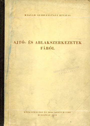 Vertse Dezs�  (szerk.) - Ajt�- �s ablakszerkezetek f�b�l