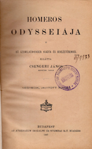 Csengeri J�nos Homeros - Homeros Odyssei�ja