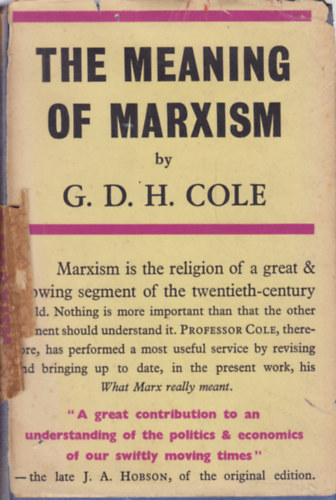 G.D.H. Cole - The Meaning of Marxism
