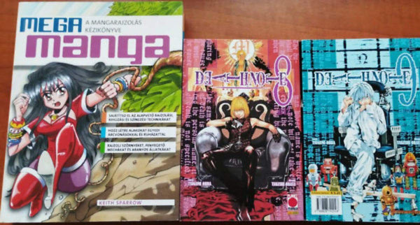Keith Sparrow Ohba Tsugumi Takeshi Obata - Mega Manga - A mangarajzol�s k�zik�nyve+Death note 7-8 angolul