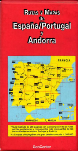 Espana/Portugal y Andorra (t�rk�pek 15 db szelv�nyen, m�anyag tokban)