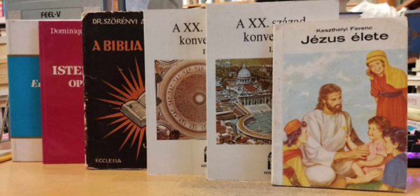 Fernand Lelotte S. J., Dr. Szrnyi Andor, Dominique Le Tourneau, Horvth Richrd Keszthelyi Ferenc - 6 db valls, keresztnysg: Jzus lete; A XX. szzad konvertiti I-II.; A Biblia vilga; Isten mve (Opus Dei); Embertl Istenig