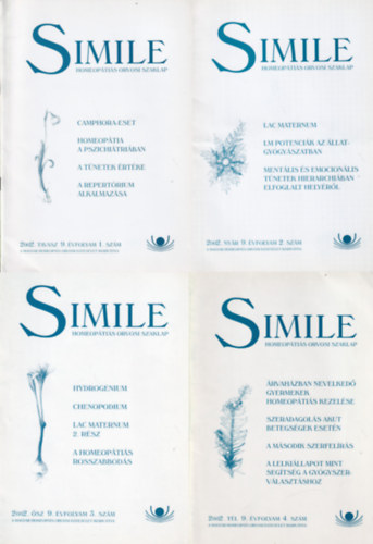 Simile - Homeop�ti�s Orvosi Szaklap - 2002. teljes 9. �vfolyam 1-4. sz�m