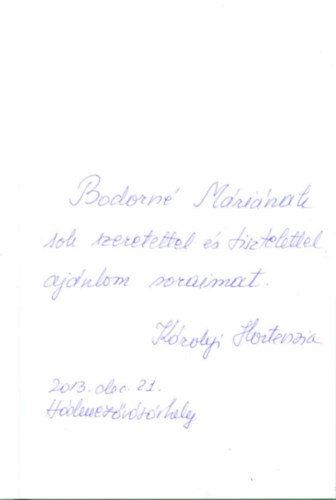 K�rolyi Hortenzia - Smaragz�ld versek - dedik�lt -  CD mell�klettel