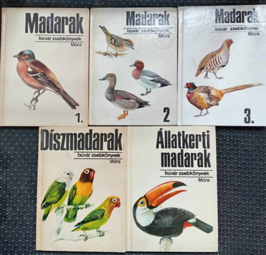 Búvár Zsebkönyvek - Búvár zsebkönyvek (5db Ornitológia témakörében) Madarak 1-3. + Állatkerti madarak + Díszmadarak
