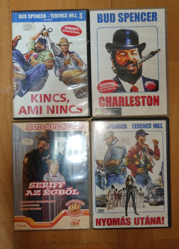 Terence Hill Bud Spencer - Bud Spencer 4 filmje DVD-n: Kincs, ami nics, Seriff az �gb�l, Nyom�s ut�na!, Charleston
