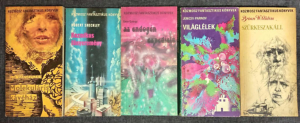 Robert Sheckley, Gera Gyrgy, Jemcev-Parnov, Brian W. Aldiss Ilja Varsavszkij - (5db) Kozmosz Fantasztikus Knyvek knyvcsomag: Molekulrius kvhz / Kozmikus fnyeremny / Endogn expedci / Vilgllek / Szrkeszakll