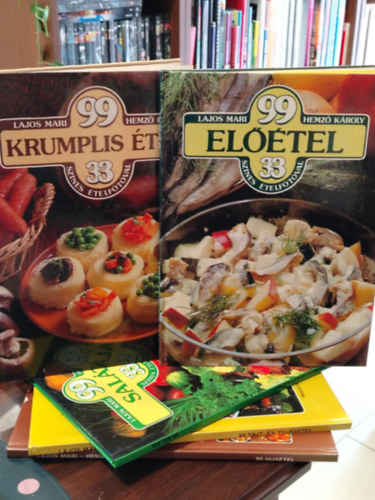 Lajos Mari Hemző Károly - KÖNYVMENTŐ AJÁNLAT, 5 DB. Gasztronómia. 99 húsétel, 99 sajt- és tojásétel, 99 saláta, 99 előétel, 99 krumplis étel