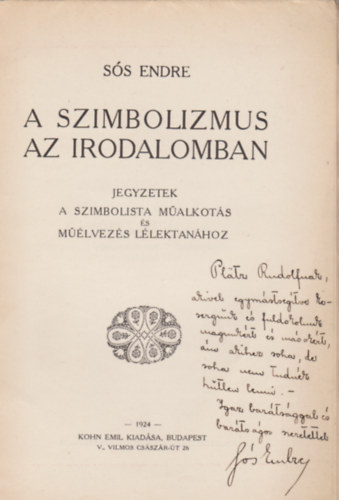 Ss Endre - A szimbolizmus az irodalomban