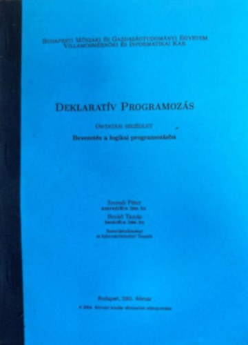 Szeredi Pter - Benk Tams - Deklaratv Programozs (Bevezets a logikai programozsba)