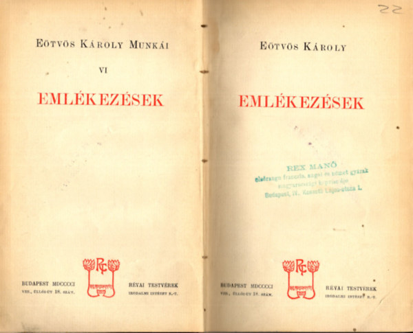 E�tv�s K�roly - Eml�kez�sek