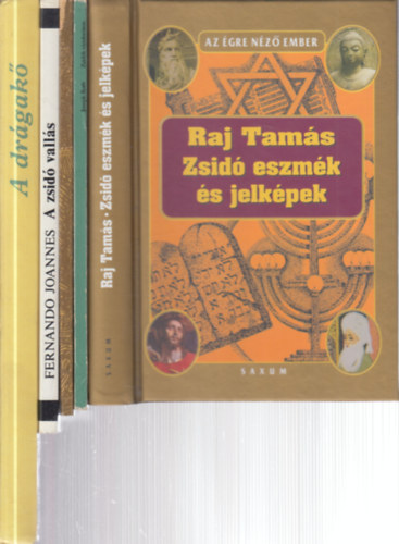 Joseph Roth, Vágóné Klein Margit, Fernando Joannes Raj Tamás - 5 db. judaika (Zsidó eszmék és jelképek + Zsidók vándorúton + Virág a viharban + A zsidó vallás (A világ nagy vallásai) + A drágakő- Példázatok, elbeszélések, mesék az ősi zsidó hagyományok alapján)