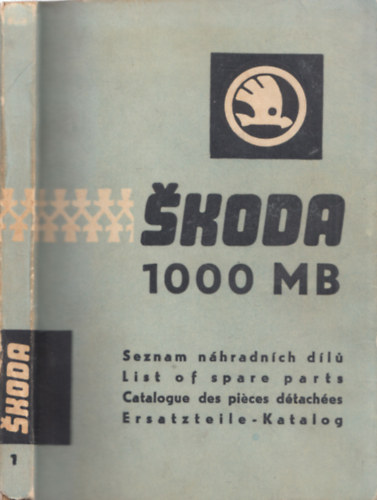 Skoda 1000 MB - pótalkatrész katalógus (többnyelvű)