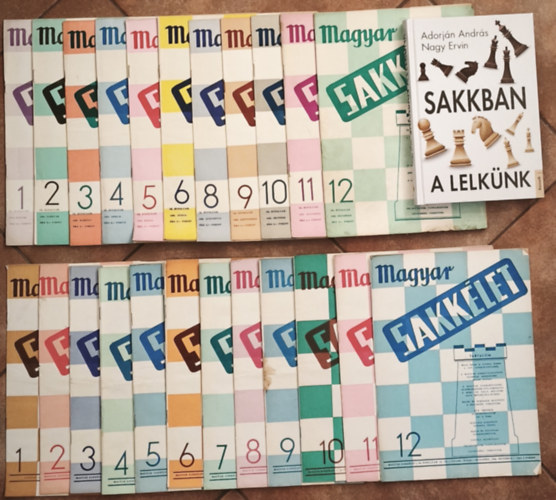 Nagy Ervin Adorján András - Magyar sakkélet folyóirat 1959. 1-12. szám (a 7. szám hiányzik), 1960. 1-12. szám + ajándék mű: Sakkban a lelkünk