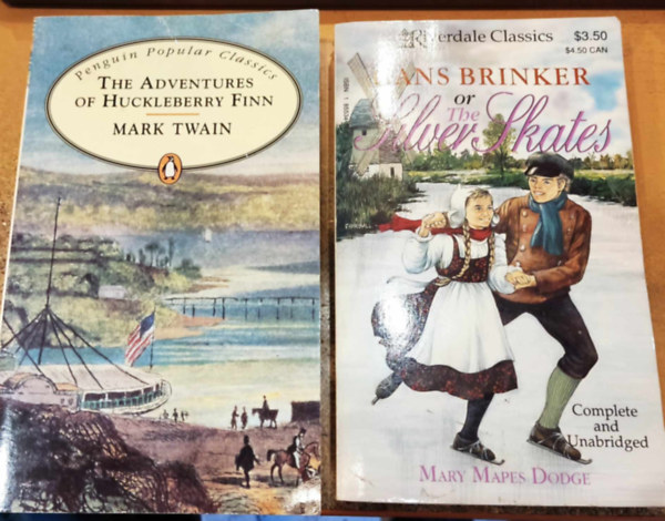 Mary Mapes Dodge Mark Twain - Hans Brinker or The Silver Skates + The Adventures of Huckleberry Finn (2 ktet)