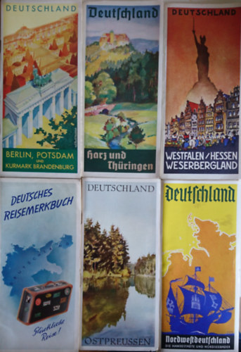 6 db német nyelvű útikalauz Németország különböző területeihez