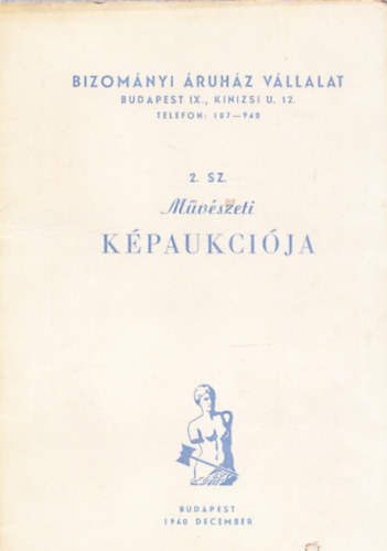 Bizomnyi ruhz Vllalat 2. sz. mvszeti kpaukcija (1960. december)