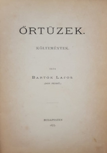 Bart�k Lajos - �rt�zek - K�ltem�nyek