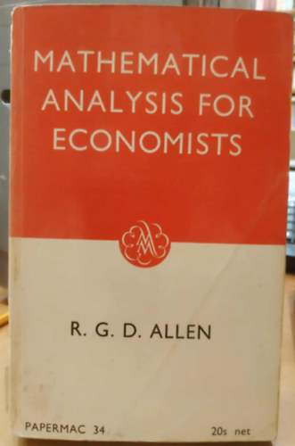 Mathematical analysis for economists