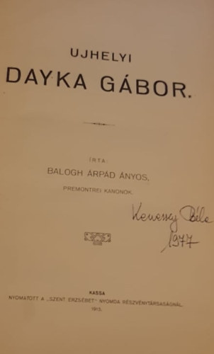 Balogh rpd nyos - Ujhelyi Dayka Gbor