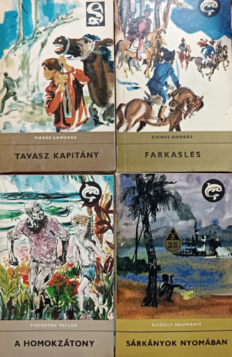 Rudolf Daumann, Theodore Taylor, Dienes Andr�s Pierre Gamarra - Tavasz kapit�ny + Farkasles + A homokz�tony + S�rk�nyok nyom�ban (4 k�tet, Dellfin k�nyvek)