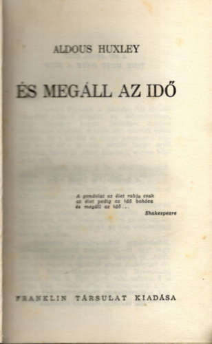 Aldous Huxley - s megll az id (Fordtotta: Vas Istvn)