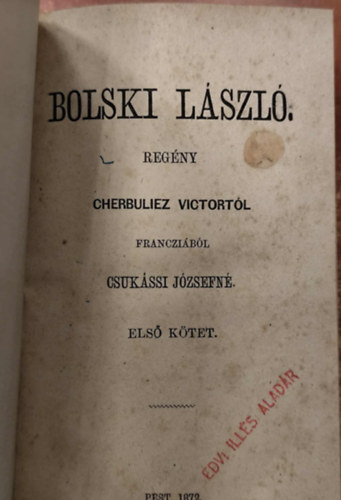 Cherbuliez Victor - Bolski László
