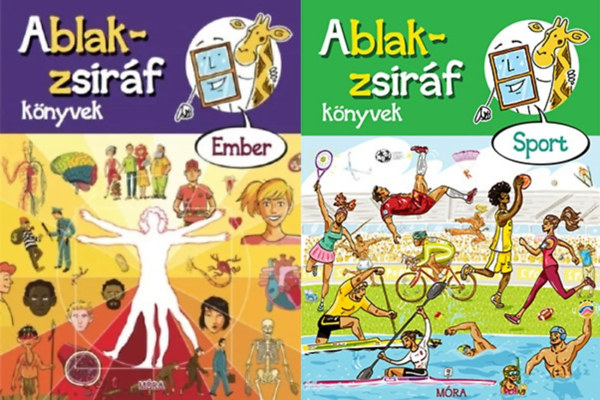 Somlai Jnos Eszterg Ildik - 2 db az Ablak-zsirf sorozatbl:  Ablak-zsirf knyvek - Sport + Ablak-zsirf knyvek - Ember